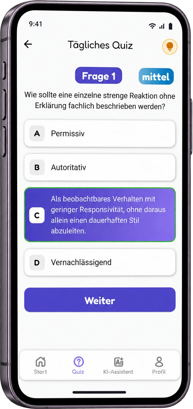 LernEWi tägliches Quiz mit einer richtig beantworteten Frage.